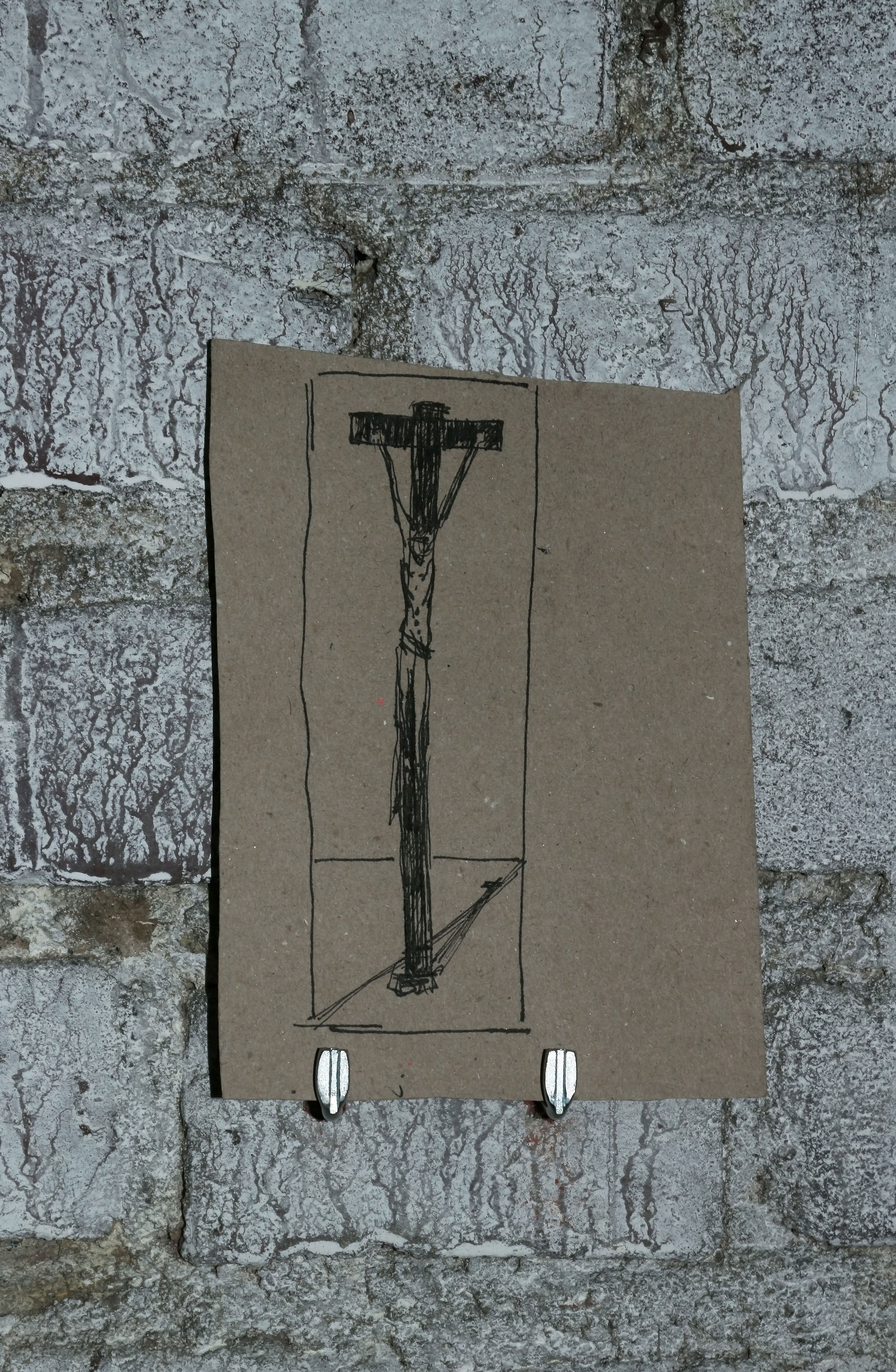 How to whisper 2019, ink on craft paper, 23 x 14 cm by Matei Dumitriu