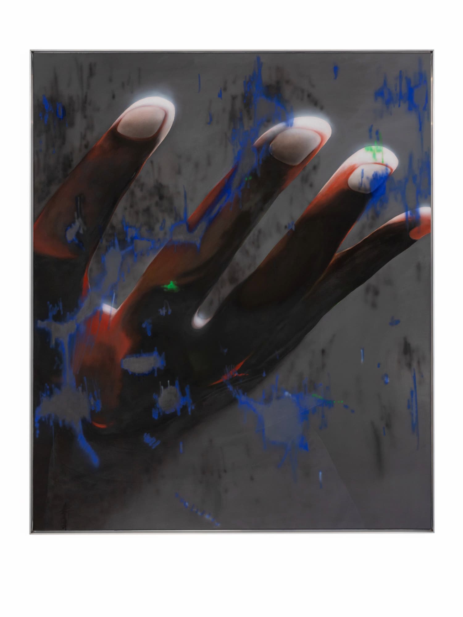 4up 2024, oil on linen, 150 x 125 cm (152 x 127 cm framed) + by Matei Dumitriu
