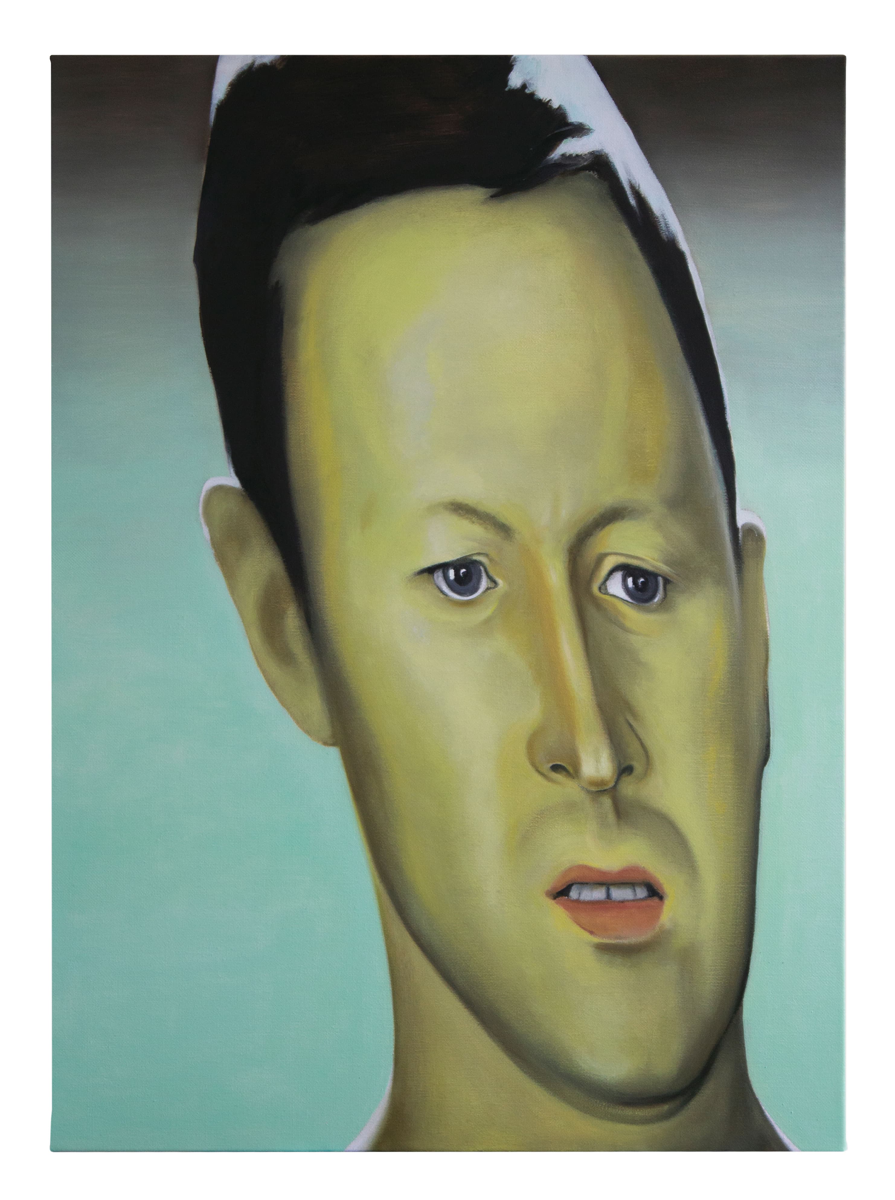 Embrouille 2023, oil on jute, 125 x 90 cm by Matei Dumitriu