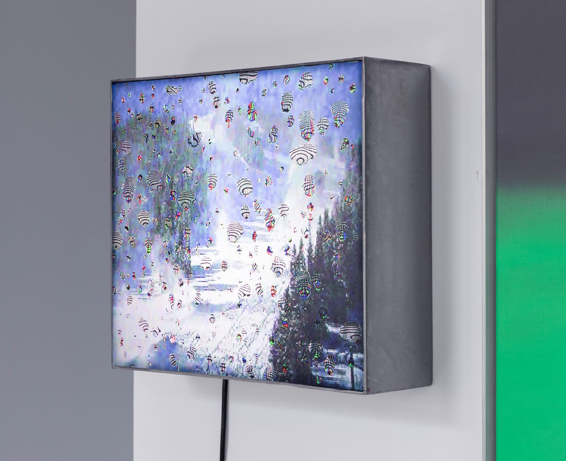 Lightdust 2024, custom-made lightbox, 34,5 x 30,5 x 10 cm + by Matei Dumitriu