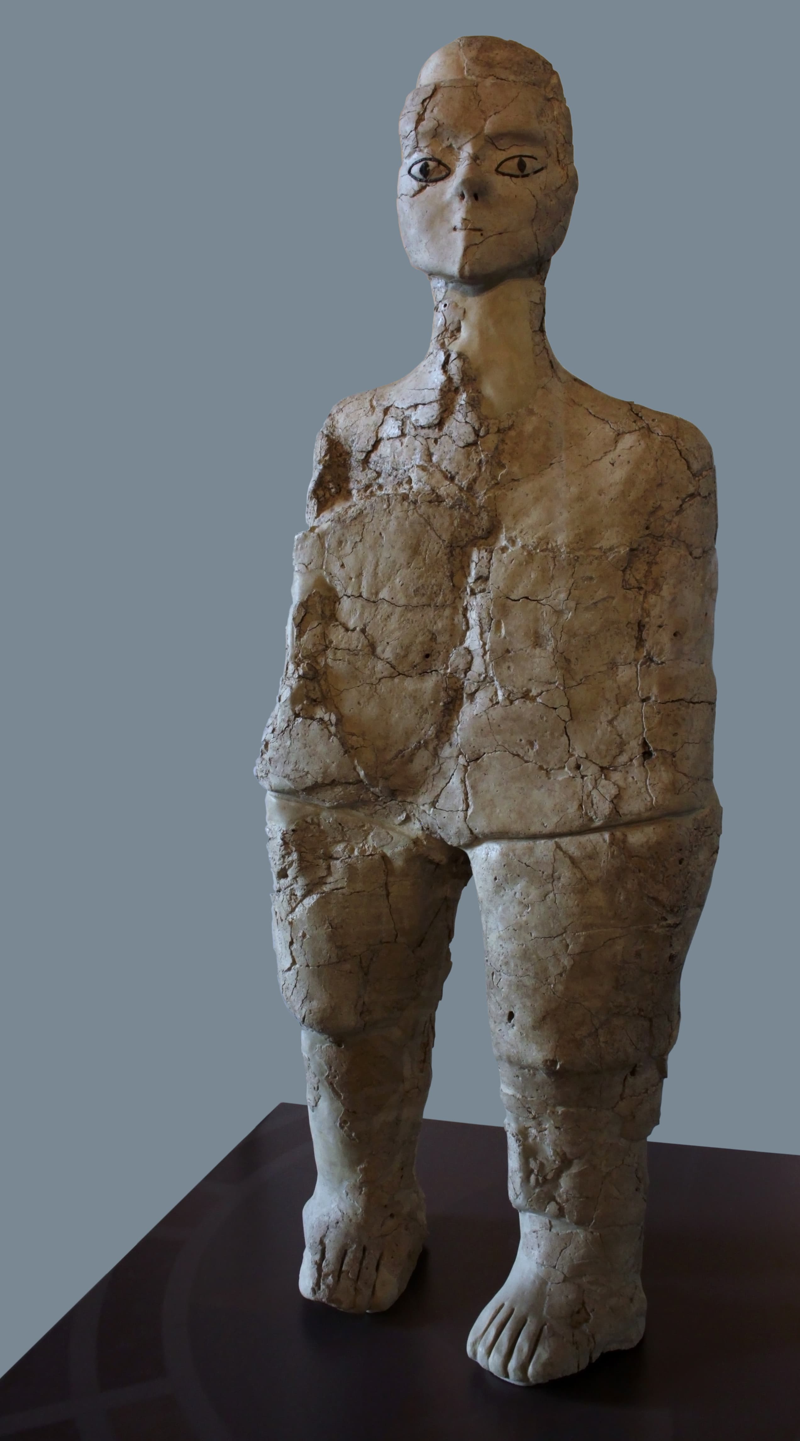 Ain Ghazal statue aprox 9000 BC, Jordan. Lime plaster and reeds. Currently at Musée du Louvre, Paris by Matei Dumitriu