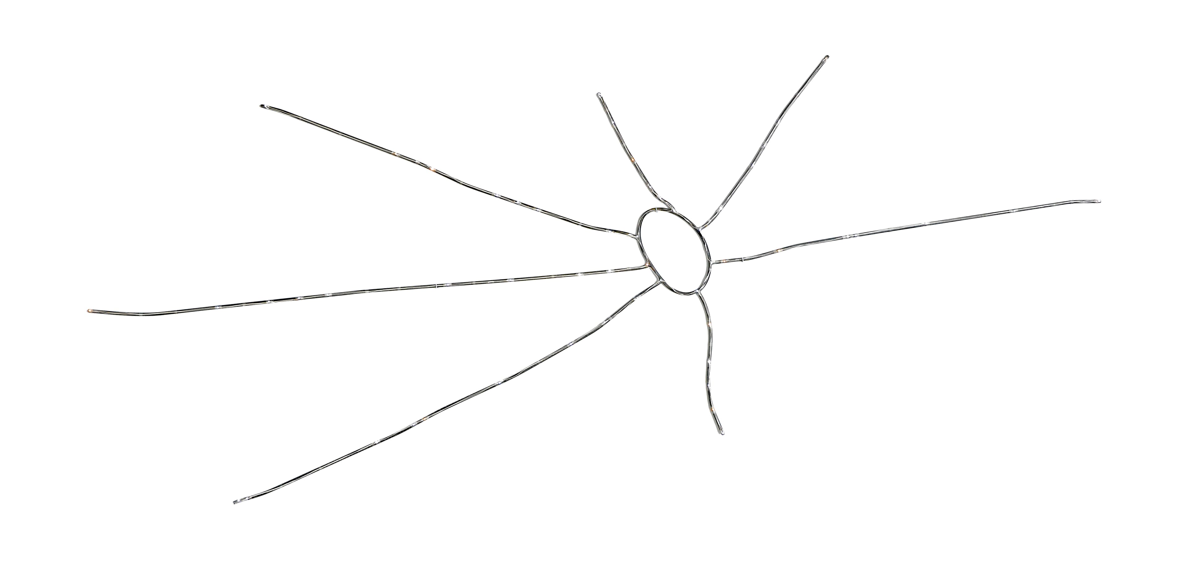 Sun 2022, iron, electrical wires, LEDs, 220 x 90 x 5 cm + by Matei Dumitriu